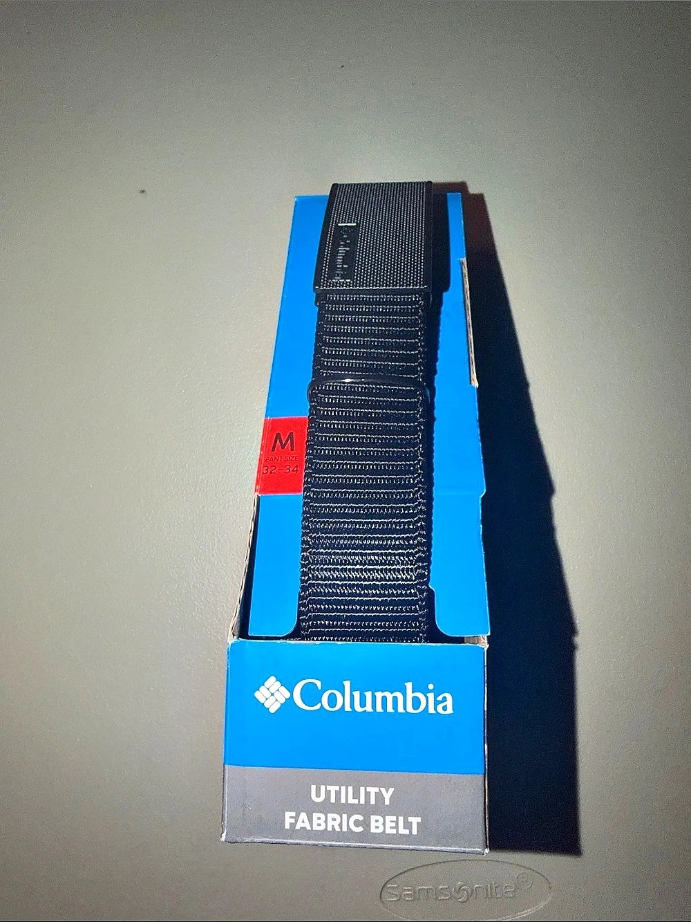Columbia Utility Fabric Belt Black Men's Belt Size Medium NWT